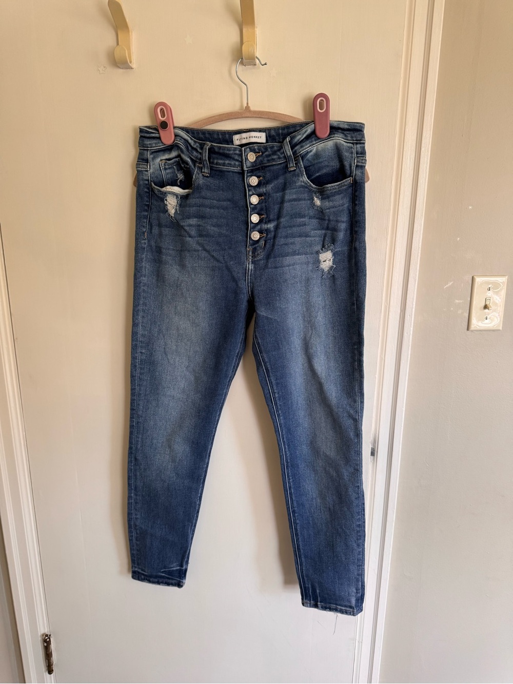 Flying Monkey High-Rise Skinny Jeans in Dark Indigo